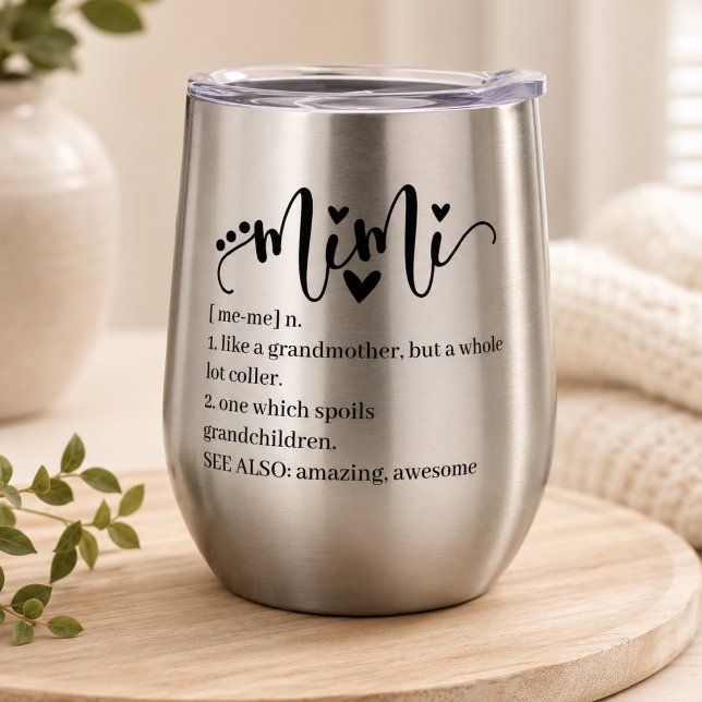 Mimi Definition Grandma Script Heart Minimal Funny (mimi for her grandma simple cute birthday grandparents typography elegant fun )