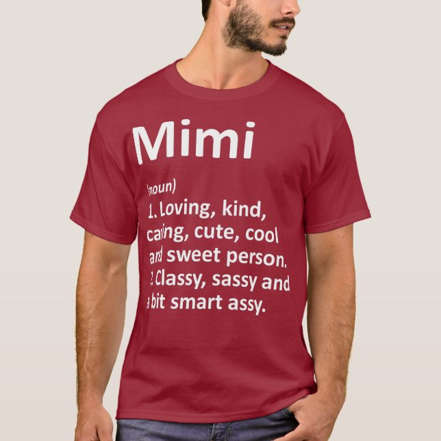 MIMI Definition Personalised Name Funny Birthday T-Shirt (Front)