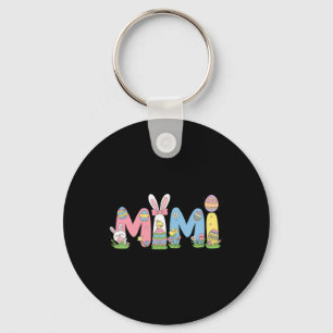 Mimi Easter Coquette Bow Happy Easter Bunny Rabbit Key Ring
