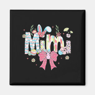 Mimi Easter Coquette Bow Happy Easter Bunny Rabbit Magnet