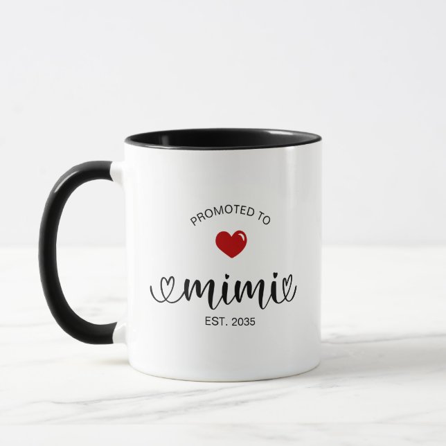 Mimi Established Promoted To Grandmother Gift Mug (Left)