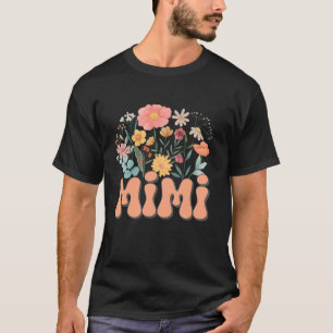 Mimi Floral Daisy Hippie Groovy Wildflower Funny M T-Shirt