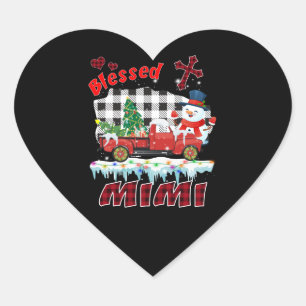Mimi Gift   Blessed Christmas Mimi Snowman Lovely Heart Sticker