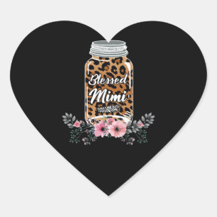 Mimi Gift Blessed Mimi Flower Gift Mimi Lover Heart Sticker