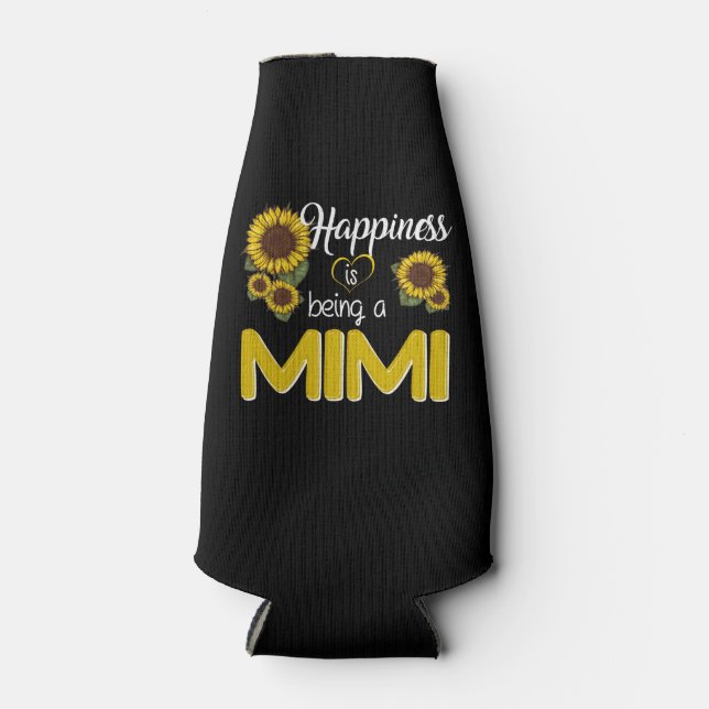 Mimi Gift | Happiness Is Being A MiMi Sunflower Bottle Cooler (Front)