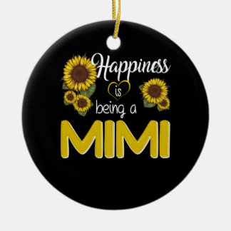 Mimi Gift | Happiness Is Being A MiMi Sunflower Ceramic Ornament
