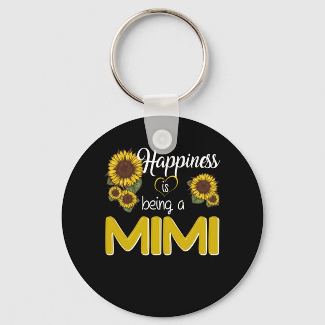 Mimi Gift | Happiness Is Being A MiMi Sunflower Key Ring (Front)