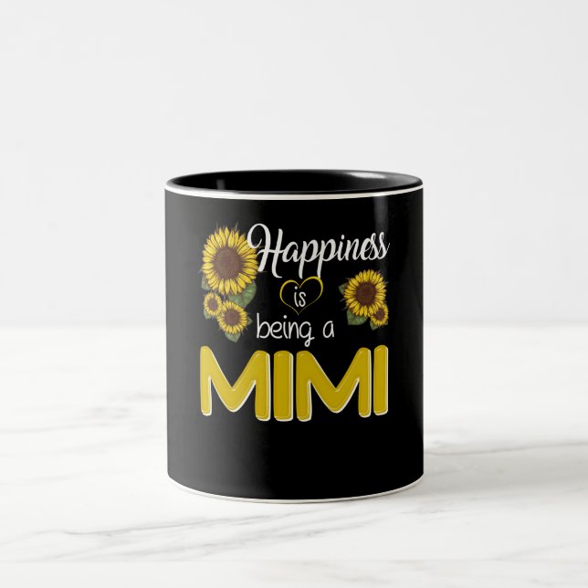 Mimi Gift | Happiness Is Being A MiMi Sunflower Two-Tone Coffee Mug (Center)