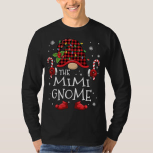 Mimi Gnome Buffalo Plaid Christmas Tree Family Xma T-Shirt