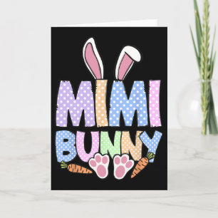 Mimi Grandma Bunny Easter Day Cute Rabbit Family M Card