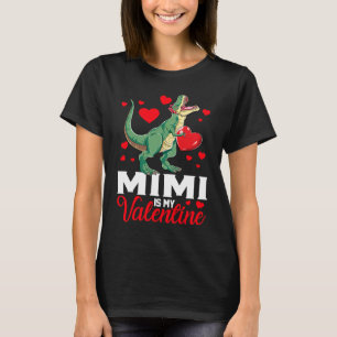 Mimi Is My Valentine rex Saurus Happy Valentines D T-Shirt