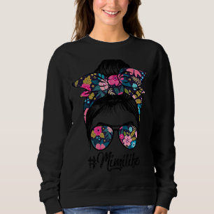 Mimi Life Messy Hair Bun Floral Women Mother's Day Sweatshirt