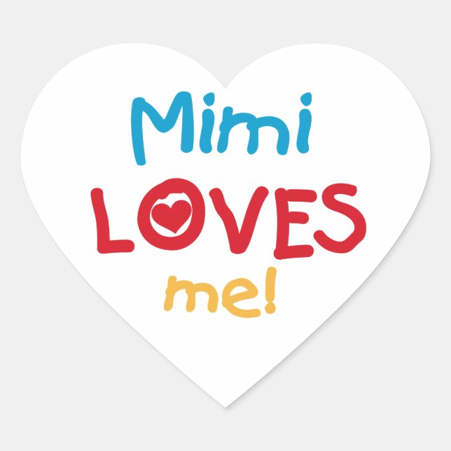 Mimi Loves Me T-shirts and Gifts Heart Sticker (Front)