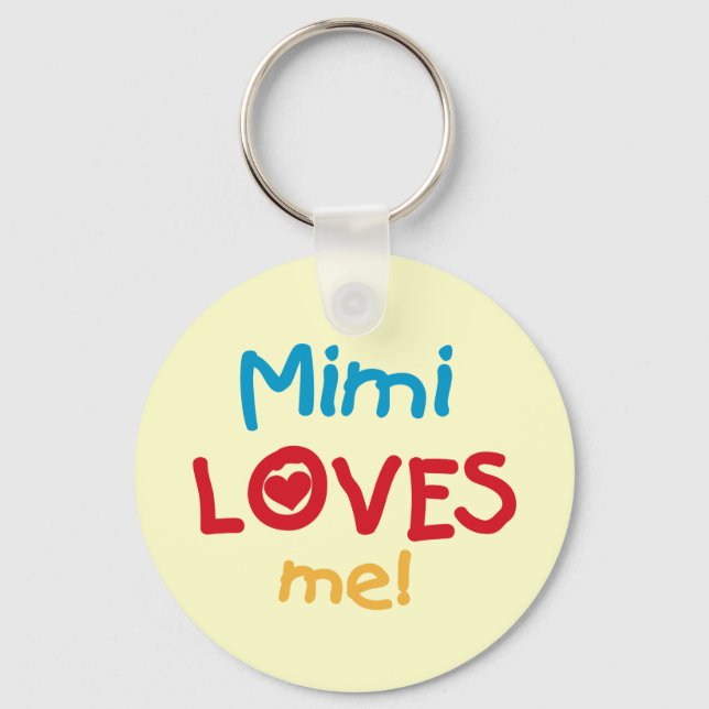 Mimi Loves Me T-shirts and Gifts Key Ring (Front)