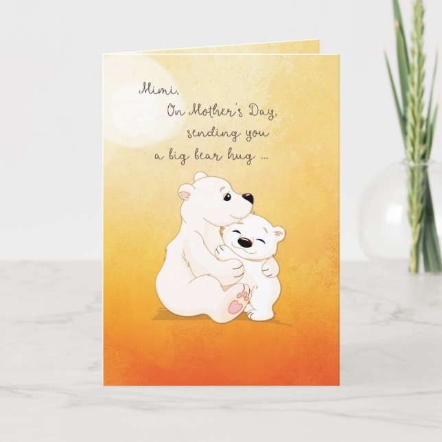 Mimi Mother's Day Bear Hugs For You Card (Front)