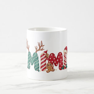 Mimi Mum Christmas Gingerbread Candy Cane Reindeer Coffee Mug
