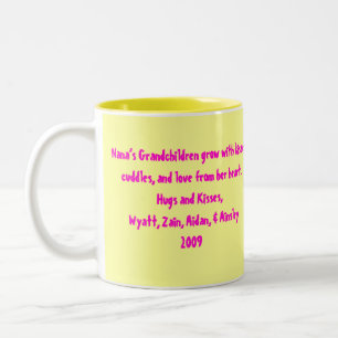 Mimi, Nana’s Grandchildren grow with kisses, cu. Two-Tone Coffee Mug