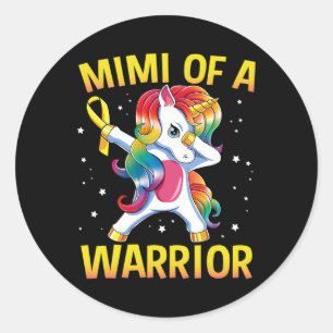 Mimi Of A Warrior Childhood Cancer Awareness Unico Classic Round Sticker