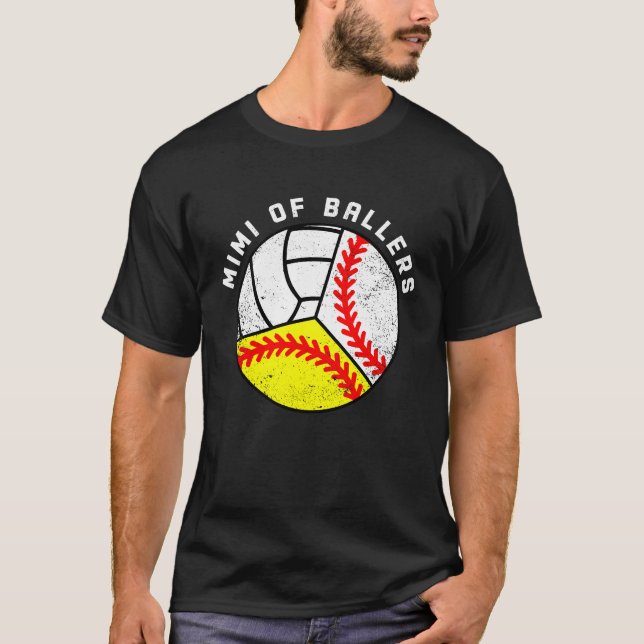 Mimi Of Ballers Baseball Softball Volleyball Mimi T-Shirt (Front)