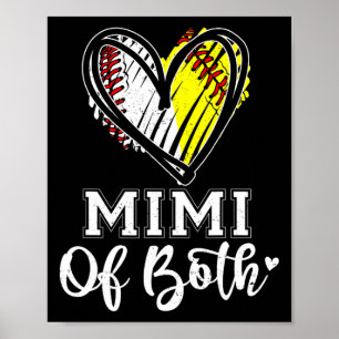 Mimi Of Both Baseball Softball Grandma Mothers Day Poster