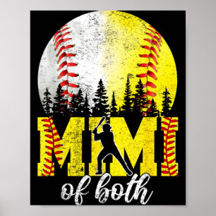 Mimi of Both Baseball Softball Mimi Mothers Day Poster
