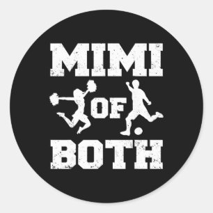 Mimi Of Both Cheer And Soccer Funny Cheerleader Sp Classic Round Sticker