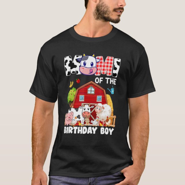 Mimi Of The Birthday Boy Farming Cow Family Matchi T-Shirt (Front)
