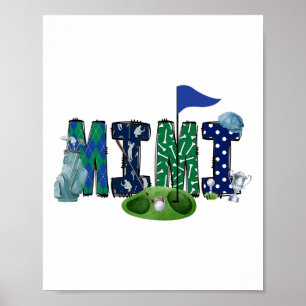 Mimi Of The Birthday Boy Golf Themed Matching Part Poster