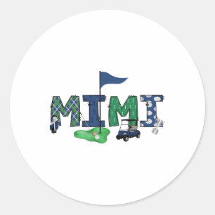 Mimi Of The Birthday Boy Hole In One Golf Sport Ma Classic Round Sticker