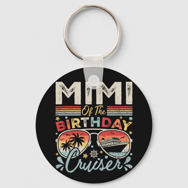 Mimi of the Birthday Cruiser Vacation Circle Key Ring (Front)