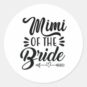 Mimi Of The Bride Wedding Party Family Grandpa Bac Classic Round Sticker