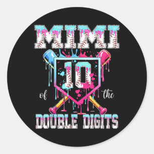 Mimi Of The Double Digits 10th Birthday Boy Classic Round Sticker