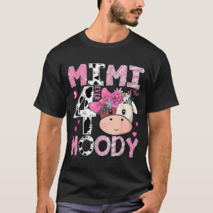 Mimi of The Four Ever Moody 4th Birthday Girl Cow T-Shirt
