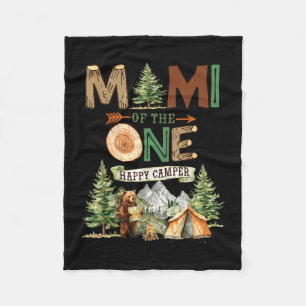 Mimi of the one happy camper 1st birthday camping  fleece blanket