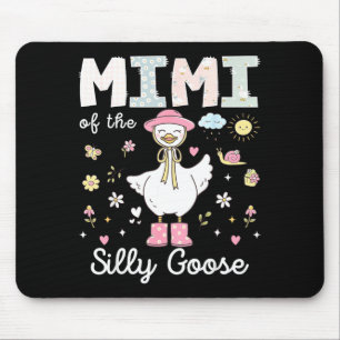 Mimi of the silly goose 1st birthday girl family mouse pad