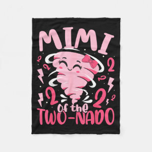 Mimi of the two-nado tornado themed 2nd birthday fleece blanket