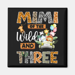 Mimi Of The Wild And Three 3rd Birthday Boy Safari Magnet
