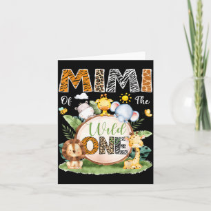 Mimi of The Wild One 1st Birthday Boy le Safari Card
