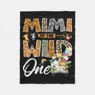 Mimi Of The Wild One 1st Birthday Boy Safari Fleece Blanket