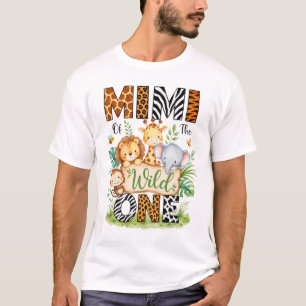 Mimi Of The Wild One First Birthday Boy Jungle Saf T-Shirt