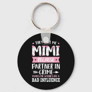 Mimi Partner In Crime Funny Floral Grandma Key Ring