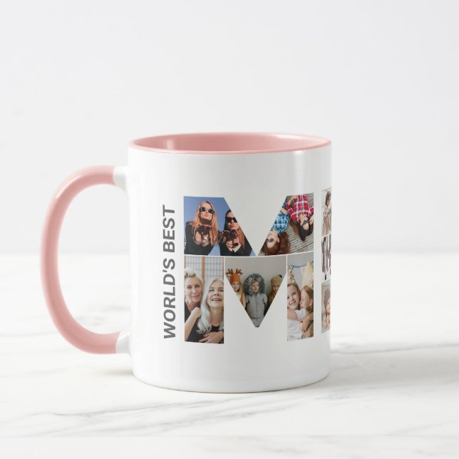 Mimi Photo Collage Letter Cutout Grandma Birthday Mug (Left)