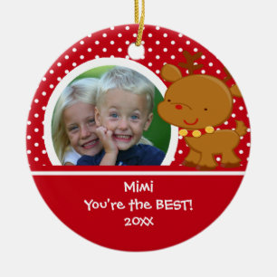 Mimi Photo Reindeer Christmas Ornament