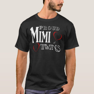 Mimi Proud Mimi Of Twins Grandmother T-Shirt