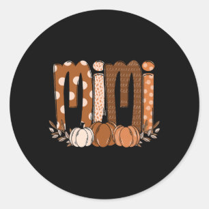 Mimi Pumpkin Halloween Thanksgiving Grandma Fall L Classic Round Sticker