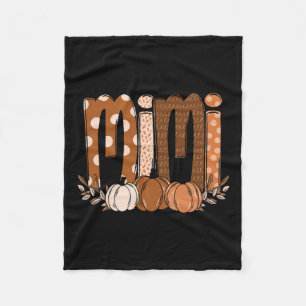 Mimi Pumpkin Halloween Thanksgiving Grandma Fall L Fleece Blanket