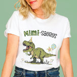 Mimi-saurus Dinosaur Theme Fun Kids Birthday Party T-Shirt<br><div class="desc">This super cute Mimi-saurus women's unisex t-shirt, designed to match kid's birthday years 1-6, matching family dino designs, is the perfect funny tee to wear at your little one's fun Jurassic dinosaur theme birthday party - super cute family photo keepsake moment! Grandma, Mimi, & versions of Grandpa-saurus designs are also...</div>