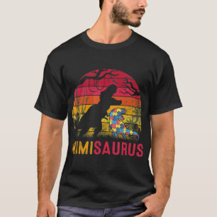 Mimi Saurus Rex Autism Awareness Funny Dinosaur T- T-Shirt