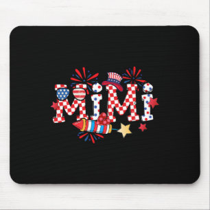 Mimi Sungles Usa Flag Fireworks Patriotic 4th Of J Mouse Pad