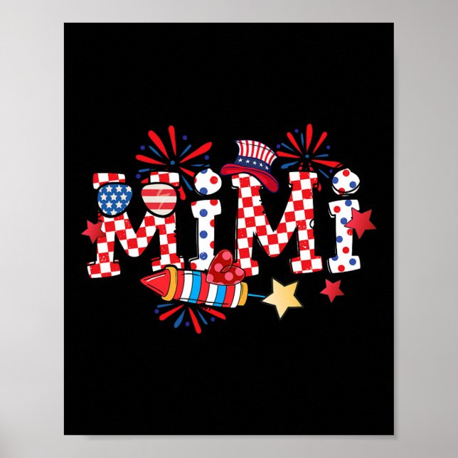 Mimi Sungles Usa Flag Fireworks Patriotic 4th Of J Poster (Front)